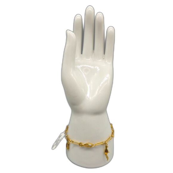 14KT YELLOW GOLD 9.20G 7.25" OCEAN LIFE CHARM BRACELET	(140399-8) - Picture 2 of 3